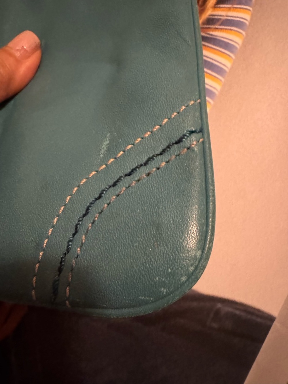 Coach Teal Leather Wristlet Bag - Picture 8 of 8